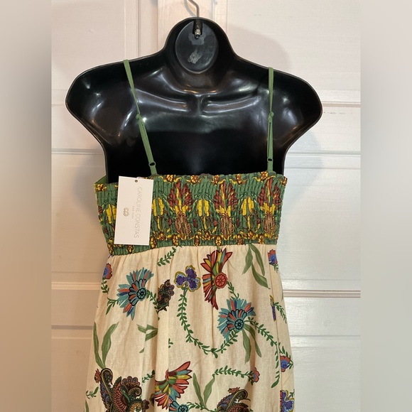 Floral Green and Cream Dress - Picture 6 of 8